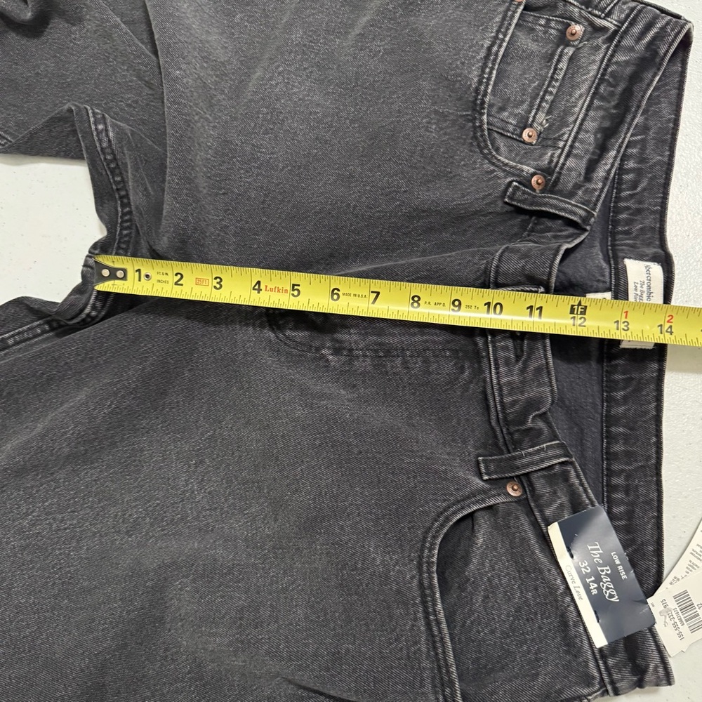 Abercrombie & Fitch The Baggy Low Rise Curve Love Black Jeans NWT Size 32 - Picture 8 of 11